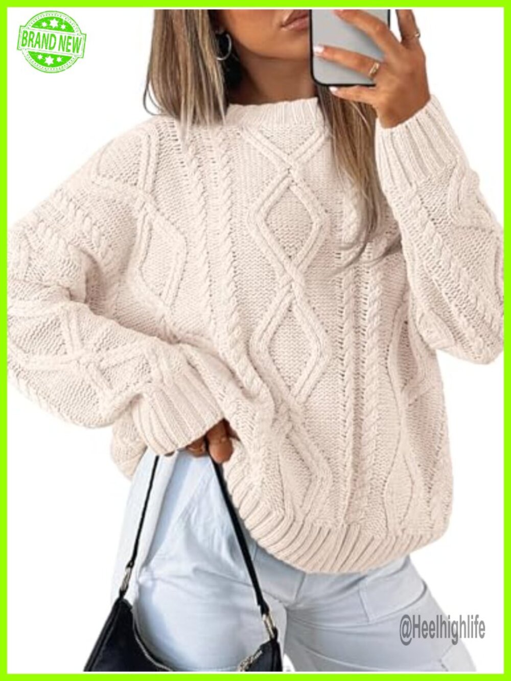 Oversized Cable Knit Sweater Pullover